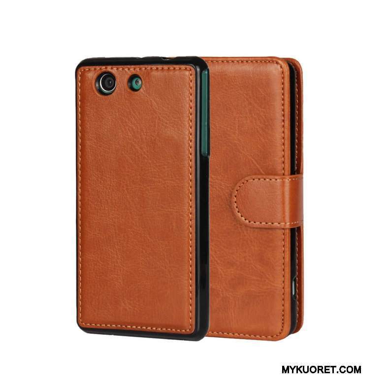 Kuori Sony Xperia Z3 Nahka Puhelimen Kuoret Punainen, Kotelo Sony Xperia Z3 Suojaus