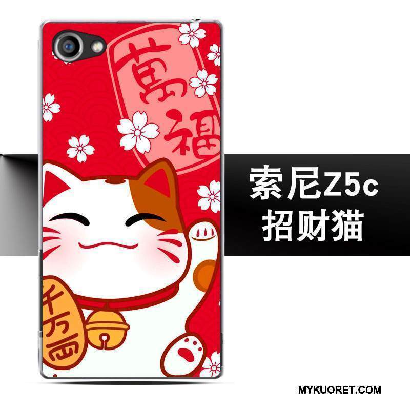 Kuori Sony Xperia Z5 Compact Kohokuviointi Harmaa Puhelimen Kuoret, Kotelo Sony Xperia Z5 Compact Suojaus Murtumaton Pesty Suede