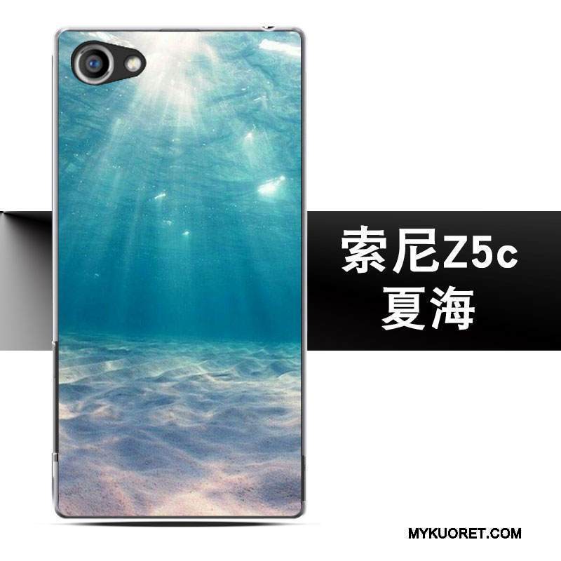 Kuori Sony Xperia Z5 Compact Kohokuviointi Harmaa Puhelimen Kuoret, Kotelo Sony Xperia Z5 Compact Suojaus Murtumaton Pesty Suede