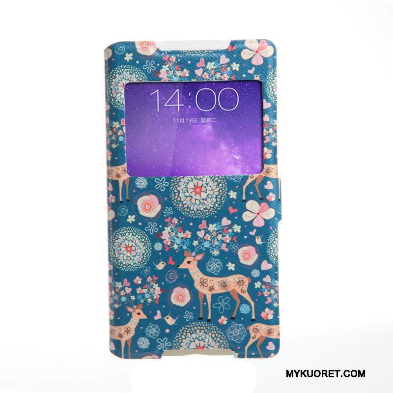 Kuori Sony Xperia Z5 Compact Suojaus Puhelimen Kuoret Sininen, Kotelo Sony Xperia Z5 Compact Pehmeä Neste Avaa Ikkuna