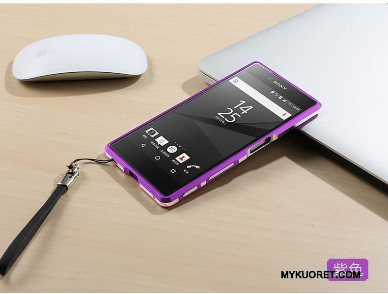 Kuori Sony Xperia Z5 Metalli Kehys Sininen, Kotelo Sony Xperia Z5 Suojaus Puhelimen Kuoret