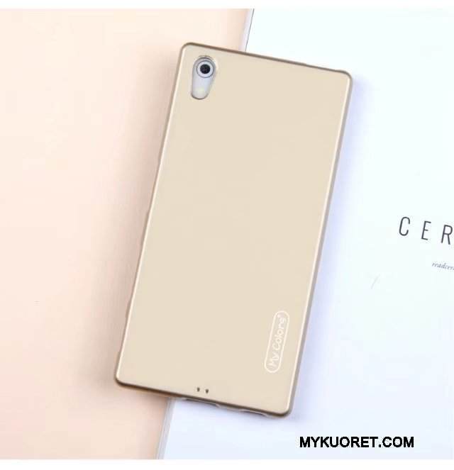 Kuori Sony Xperia Z5 Pehmeä Neste Jauhe Puhelimen Kuoret, Kotelo Sony Xperia Z5 Silikoni Murtumaton Keltainen