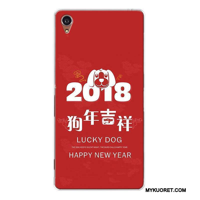 Kuori Sony Xperia Z5 Sarjakuva Murtumaton Punainen, Kotelo Sony Xperia Z5 Pehmeä Neste Festivaali Koira