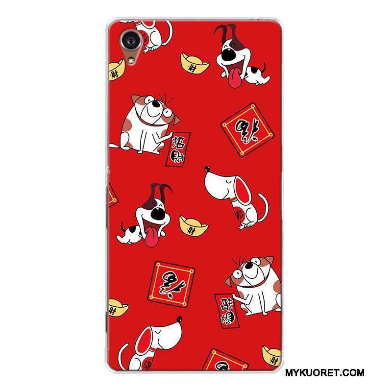 Kuori Sony Xperia Z5 Sarjakuva Murtumaton Punainen, Kotelo Sony Xperia Z5 Pehmeä Neste Festivaali Koira