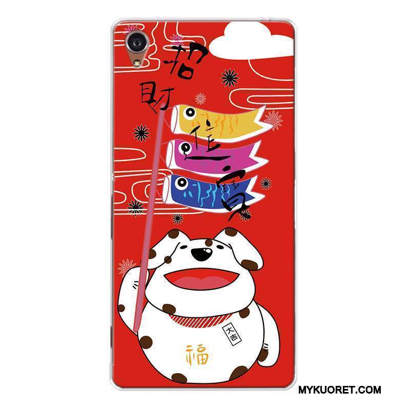 Kuori Sony Xperia Z5 Sarjakuva Murtumaton Punainen, Kotelo Sony Xperia Z5 Pehmeä Neste Festivaali Koira