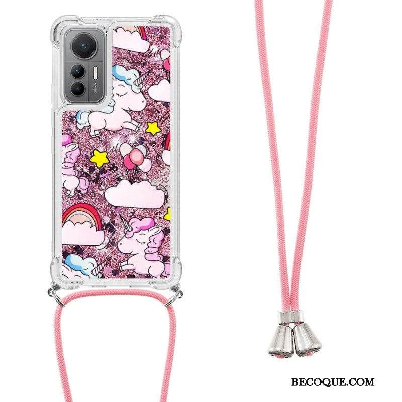 Kuori Xiaomi 12 Lite Kiristysnyörillä Kiristysnauha Yksisarvisille