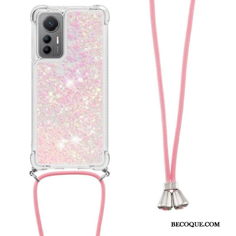 Kuori Xiaomi 12 Lite Kiristysnyörillä Kiristysnyöri Paljetteja