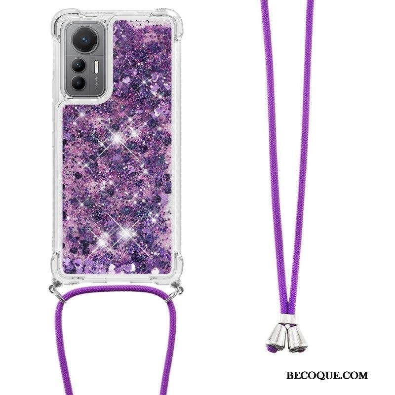 Kuori Xiaomi 12 Lite Kiristysnyörillä Kiristysnyöri Paljetteja