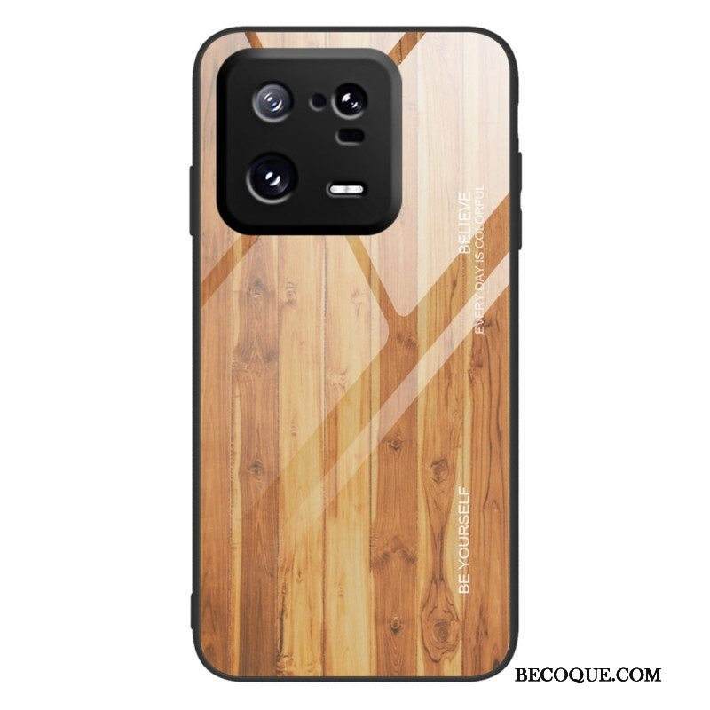 Kuori Xiaomi 13 Pro Wood Design Karkaistu Lasi