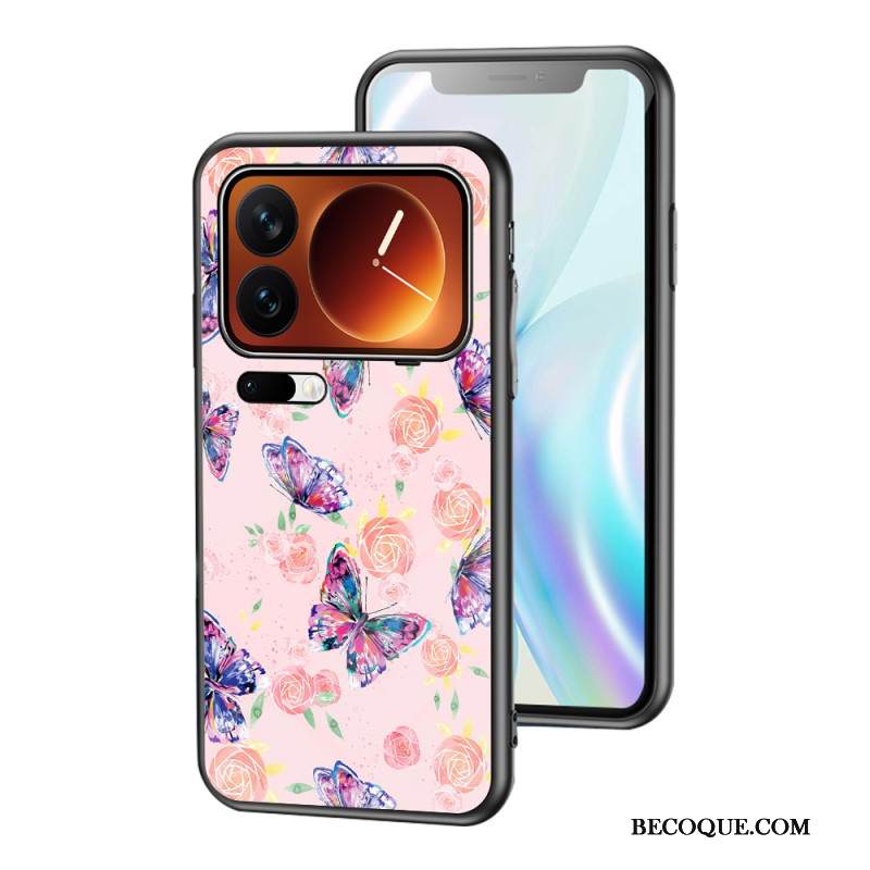 Kuori Xiaomi 17 Pro Max Karkaistusta Lasista Tehty Perhoskuvio Suojakuori