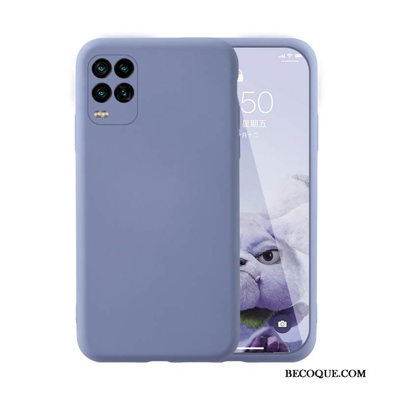 Kuori Xiaomi Mi 10 Lite Silikoni Pieni Sininen, Kotelo Xiaomi Mi 10 Lite Tila Yksinkertainen Murtumaton
