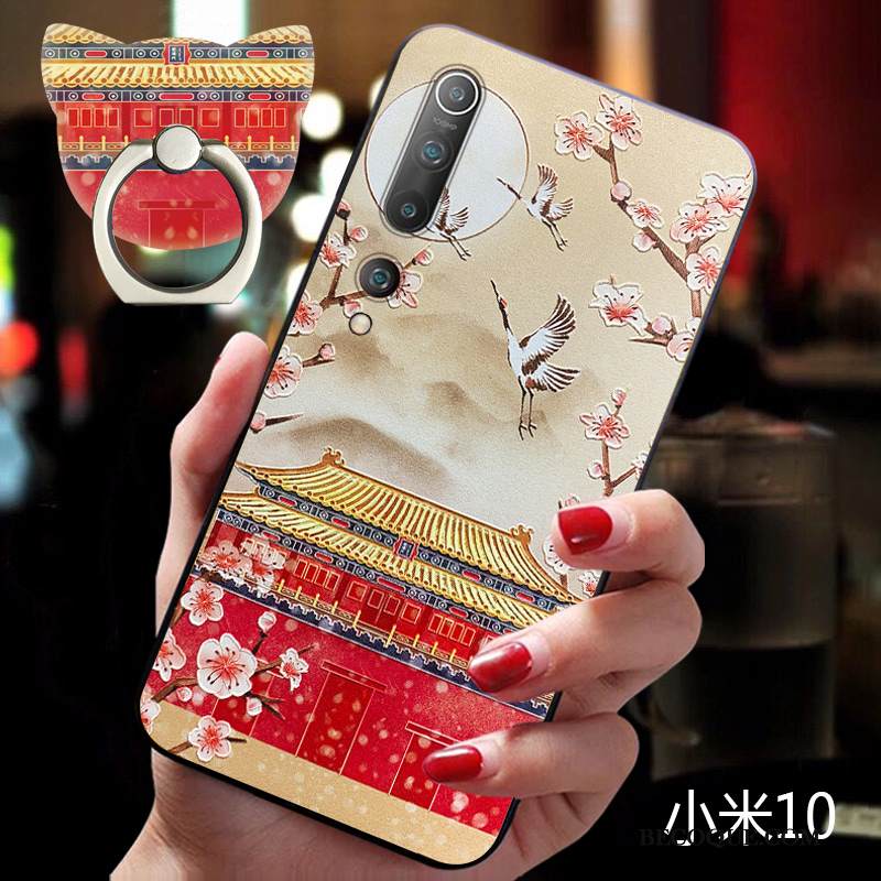 Kuori Xiaomi Mi 10 Luova Ylellisyys Tide-brändi, Kotelo Xiaomi Mi 10 Silikoni Punainen Kiinalainen Tyyli
