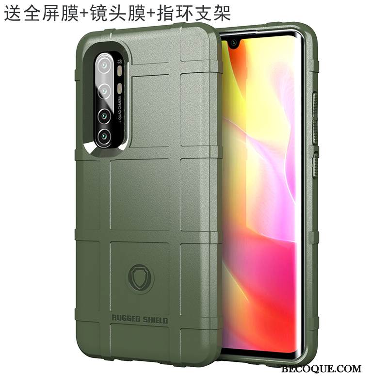 Kuori Xiaomi Mi Note 10 Lite Laukut Pieni Magneettinen, Kotelo Xiaomi Mi Note 10 Lite Suojaus Kolme Puolustusta Vihreä