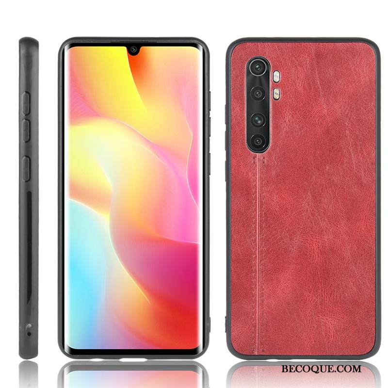 Kuori Xiaomi Mi Note 10 Lite Nahka Lehmä Pieni, Kotelo Xiaomi Mi Note 10 Lite Suojaus Punainen Puhelimen Kuoret