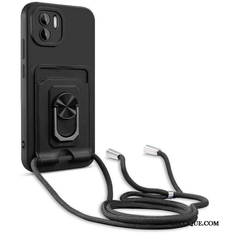 Kuori Xiaomi Redmi A1 Kiristysnyörillä Kiristysnyöri Korttipidikkeellä Ja Tukirenkaalla