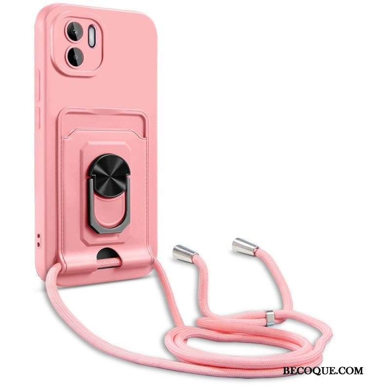 Kuori Xiaomi Redmi A1 Kiristysnyörillä Kiristysnyöri Korttipidikkeellä Ja Tukirenkaalla