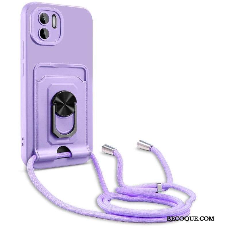 Kuori Xiaomi Redmi A1 Kiristysnyörillä Kiristysnyöri Korttipidikkeellä Ja Tukirenkaalla