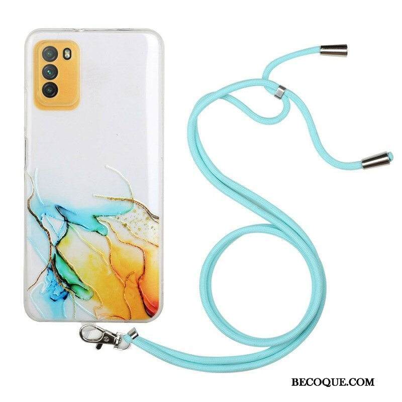 Kuori Xiaomi Redmi Note 10 5G Kiristysnyörillä Marmorijohdolla