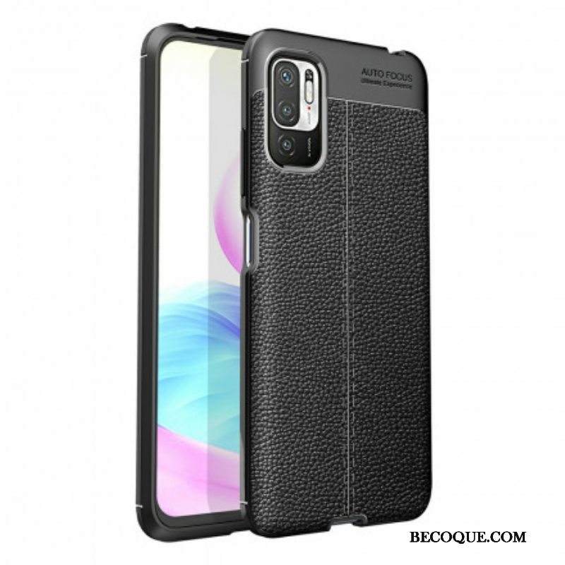 Kuori Xiaomi Redmi Note 10 5G Nahkaefekti Litsi Double Line