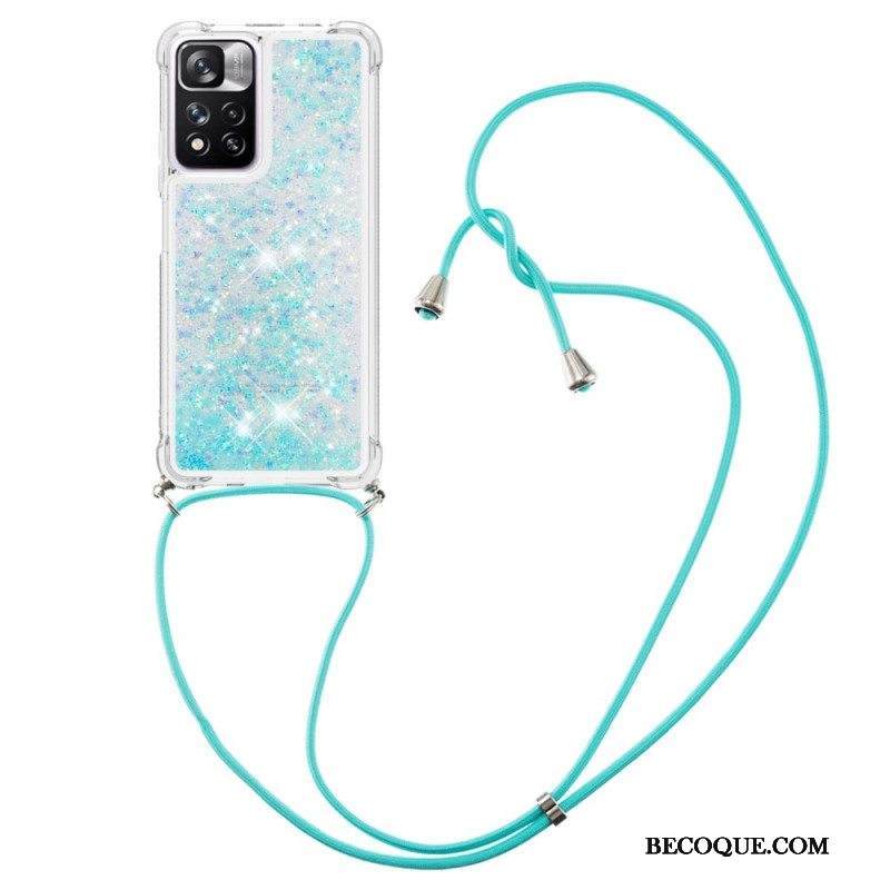 Kuori Xiaomi Redmi Note 11 Pro Plus 5G Kiristysnyörillä Kiristysnyöri Paljetteja