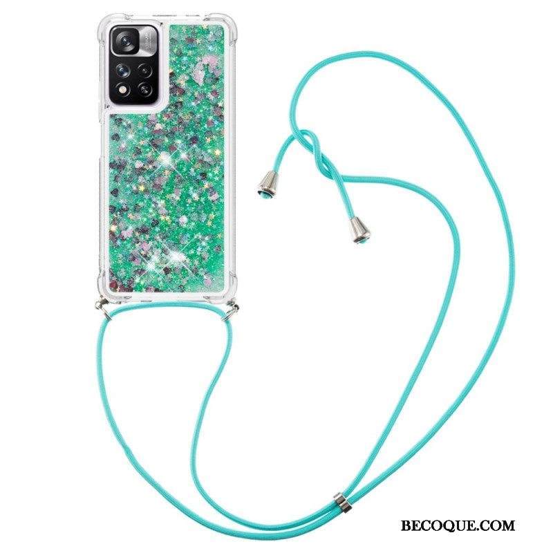 Kuori Xiaomi Redmi Note 11 Pro Plus 5G Kiristysnyörillä Kiristysnyöri Paljetteja