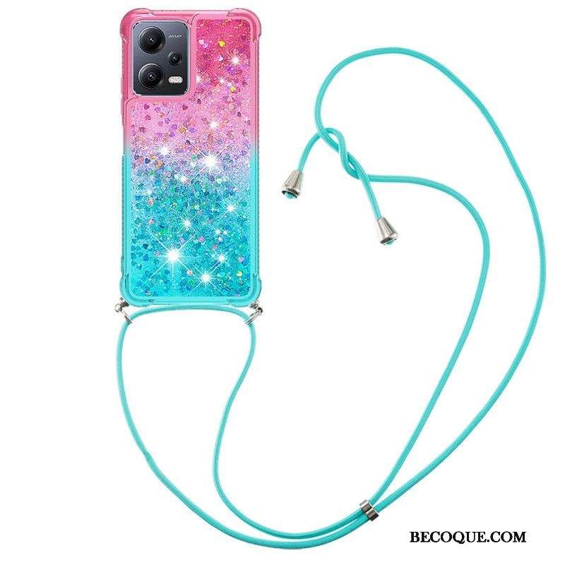 Kuori Xiaomi Redmi Note 12 5G Kiristysnyörillä Glitter Silikoni Johto