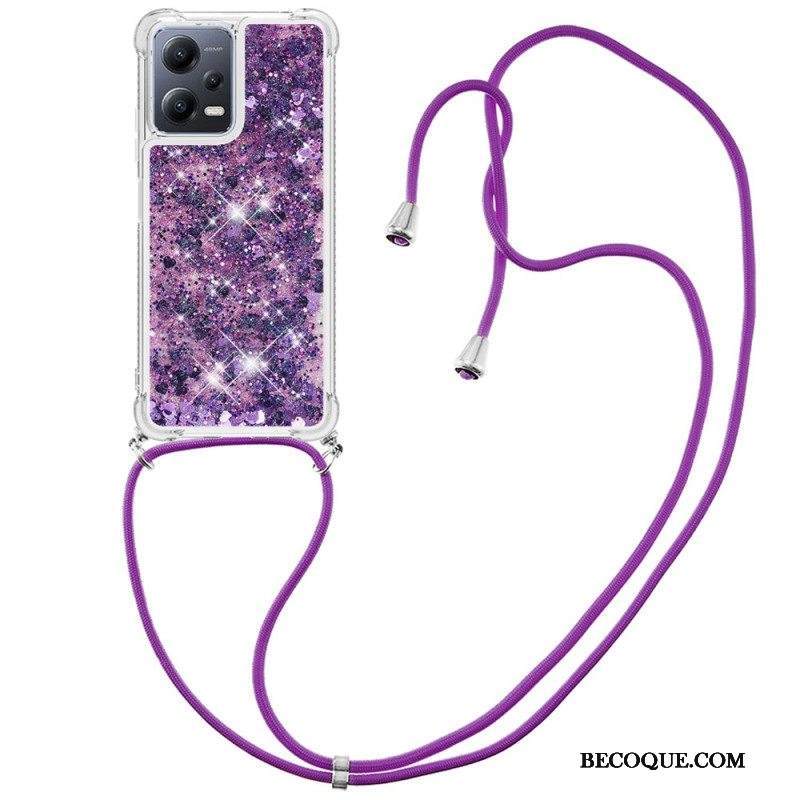 Kuori Xiaomi Redmi Note 12 5G Kiristysnyörillä Paljeteilla Kiristysnyörillä