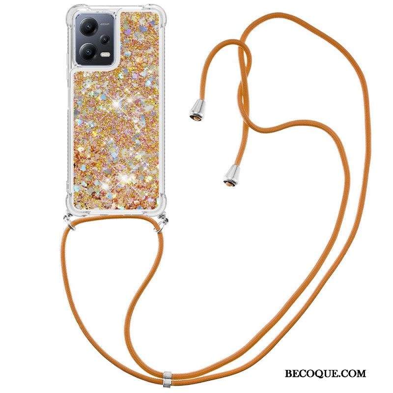 Kuori Xiaomi Redmi Note 12 5G Kiristysnyörillä Paljeteilla Kiristysnyörillä