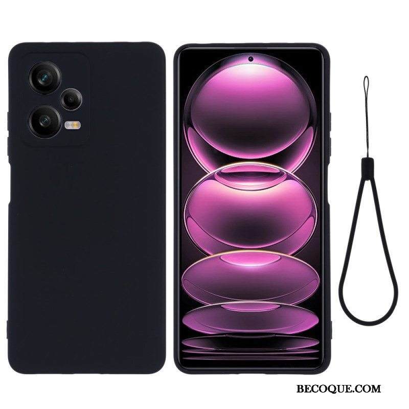 Kuori Xiaomi Redmi Note 12 Pro Plus Nestemäinen Silikoni Kaulanauhalla