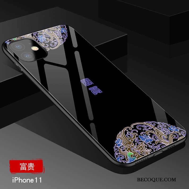 Kuori iPhone 11 Laukut Puhelimen Kuoret Musta, Kotelo iPhone 11 Silikoni Persoonallisuus Lasi