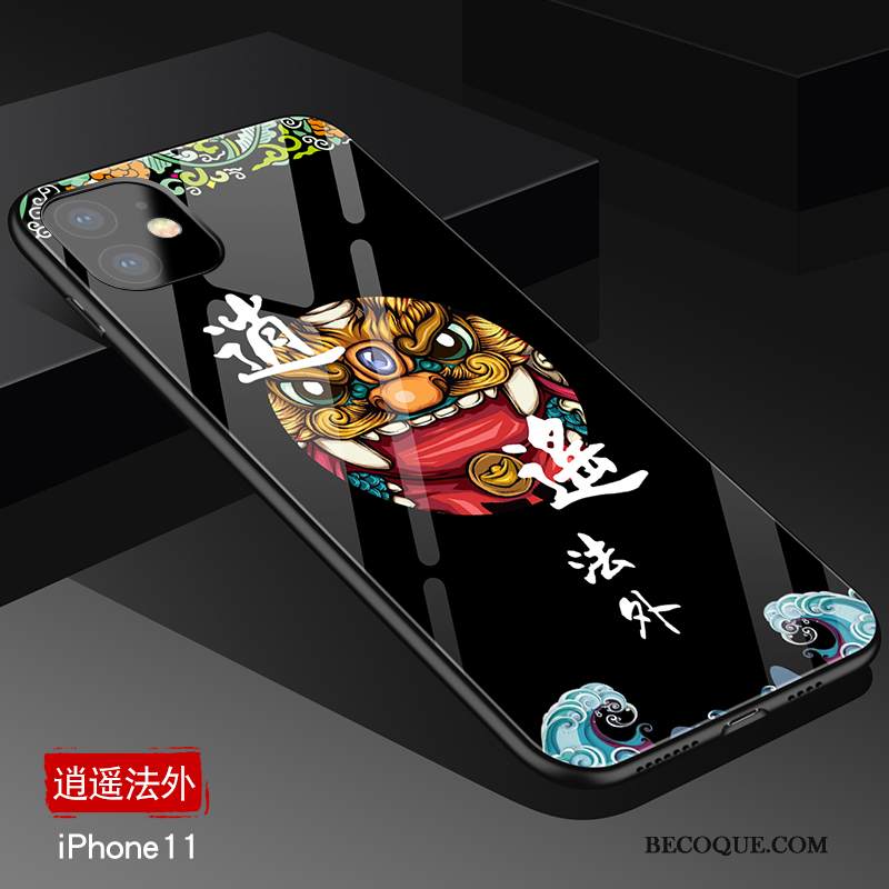 Kuori iPhone 11 Laukut Puhelimen Kuoret Musta, Kotelo iPhone 11 Silikoni Persoonallisuus Lasi