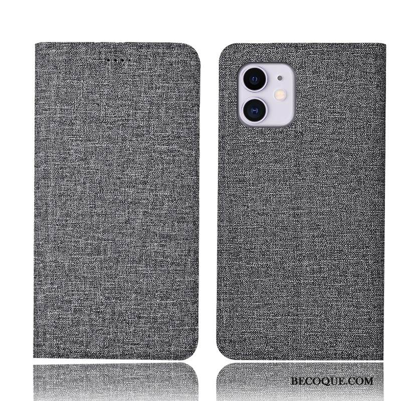 Kuori iPhone 11 Laukut Puhelimen Kuoret Pellava, Kotelo iPhone 11 Kuoret Murtumaton Sininen