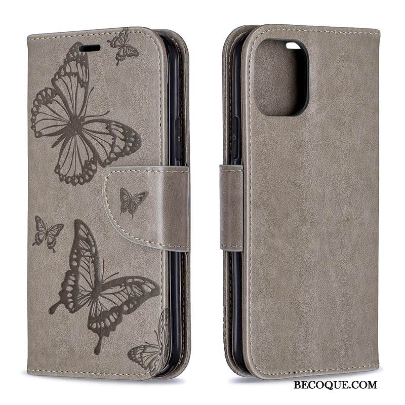 Kuori iPhone 11 Pro Kohokuviointi Perhonen Puhelimen Kuoret, Kotelo iPhone 11 Pro Kuoret Kukka Kiinteä Väri