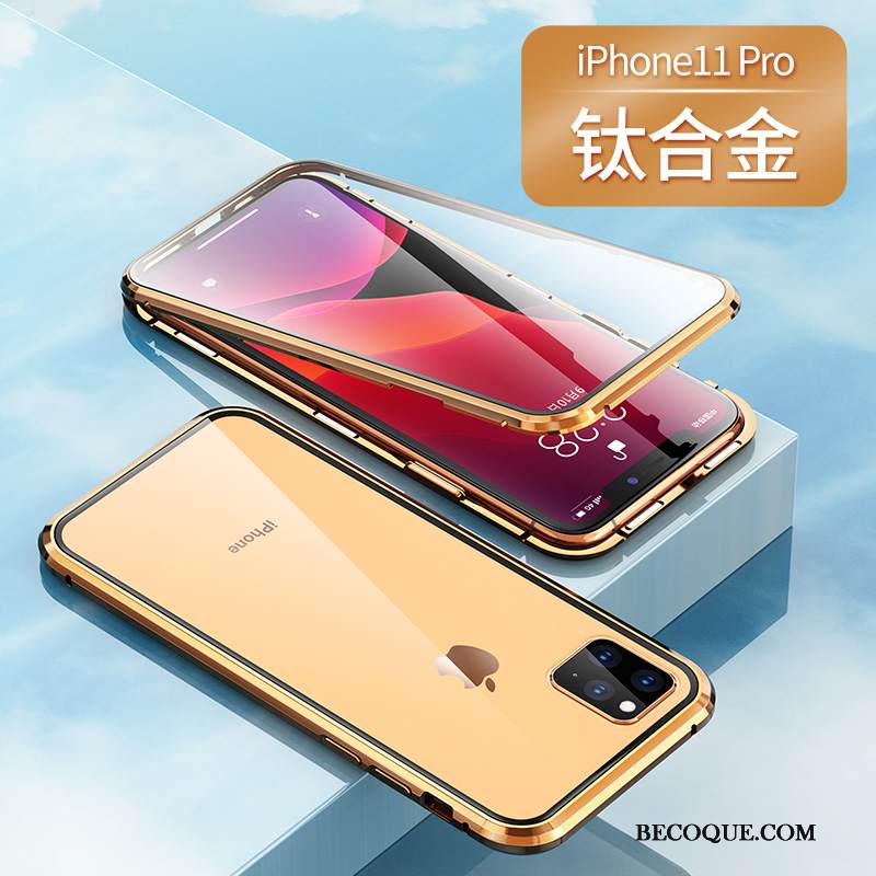 Kuori iPhone 11 Pro Laukut Murtumaton Magneettinen, Kotelo iPhone 11 Pro Lasi Kaksipuolinen