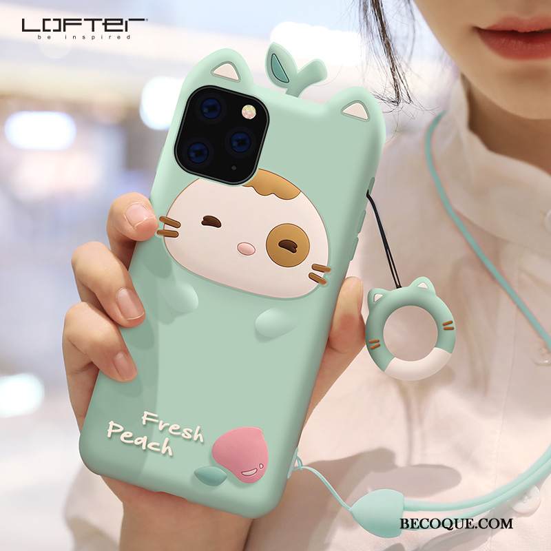 Kuori iPhone 11 Pro Laukut Rengas Net Red, Kotelo iPhone 11 Pro Silikoni Persoonallisuus Murtumaton