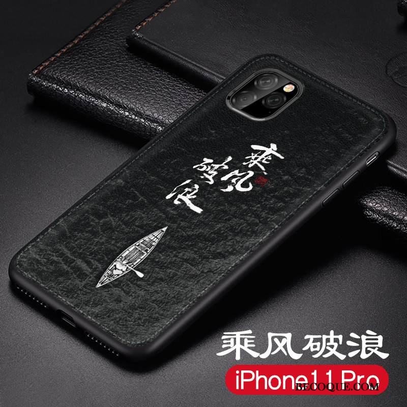 Kuori iPhone 11 Pro Maalaus Murtumaton Puhelimen Kuoret, Kotelo iPhone 11 Pro Nahka Pesty Suede Uusi