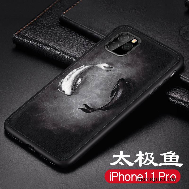 Kuori iPhone 11 Pro Maalaus Murtumaton Puhelimen Kuoret, Kotelo iPhone 11 Pro Nahka Pesty Suede Uusi