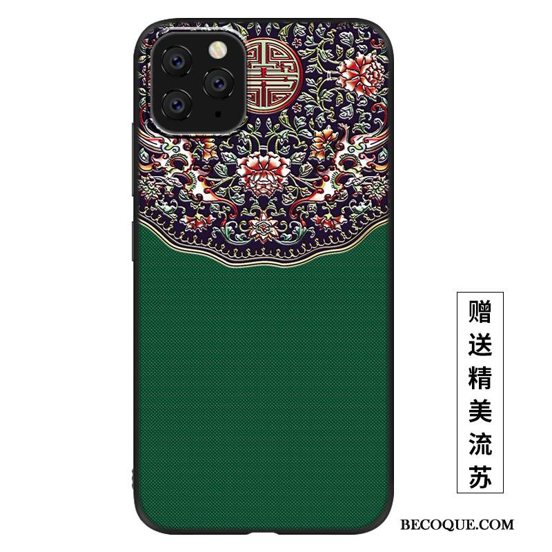 Kuori iPhone 11 Pro Max Kohokuviointi Uusi Puhelimen Kuoret, Kotelo iPhone 11 Pro Max Silikoni Pesty Suede Punainen