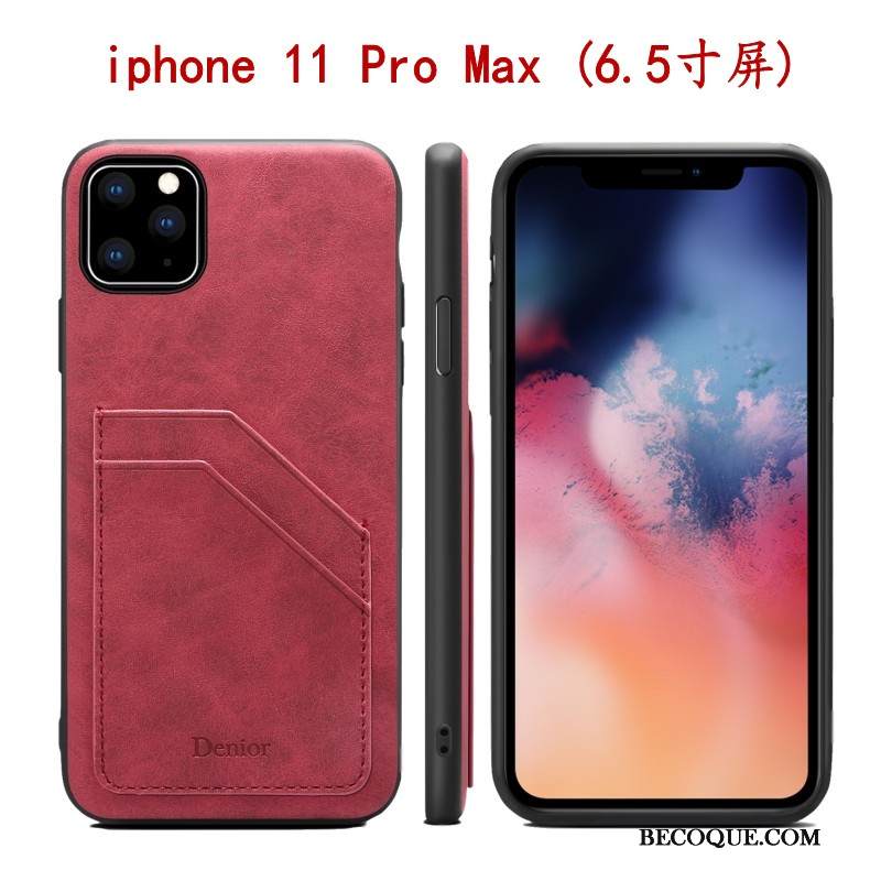 Kuori iPhone 11 Pro Max Laukut Harmaa Ohut, Kotelo iPhone 11 Pro Max Nahka Kortti Murtumaton