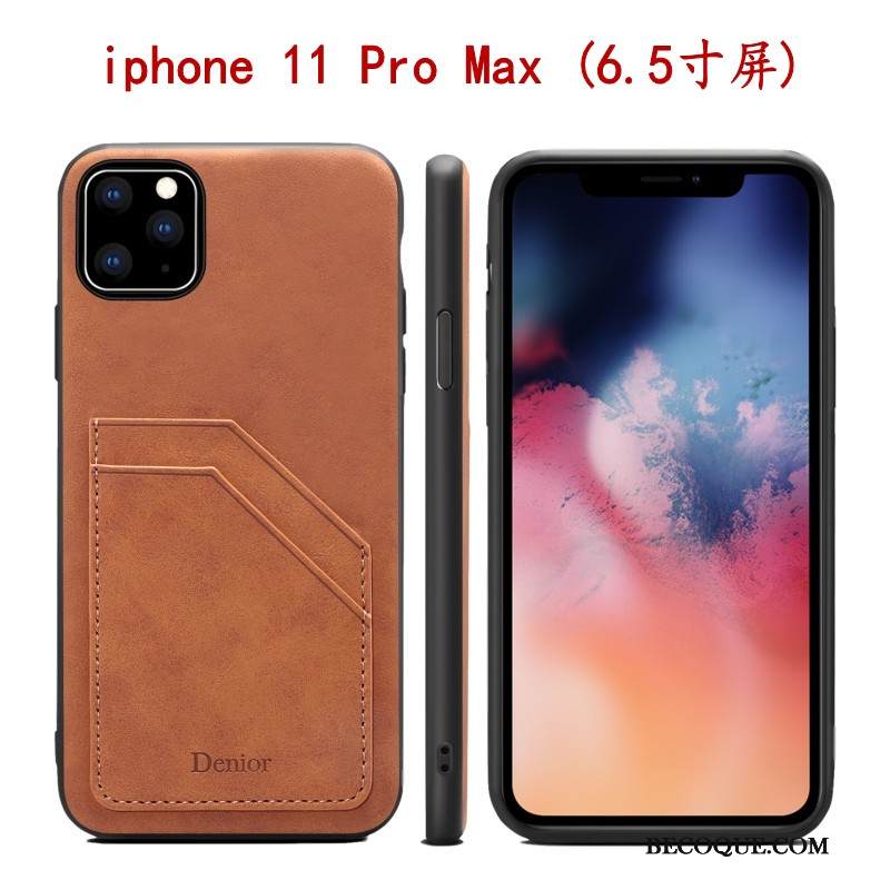 Kuori iPhone 11 Pro Max Laukut Harmaa Ohut, Kotelo iPhone 11 Pro Max Nahka Kortti Murtumaton
