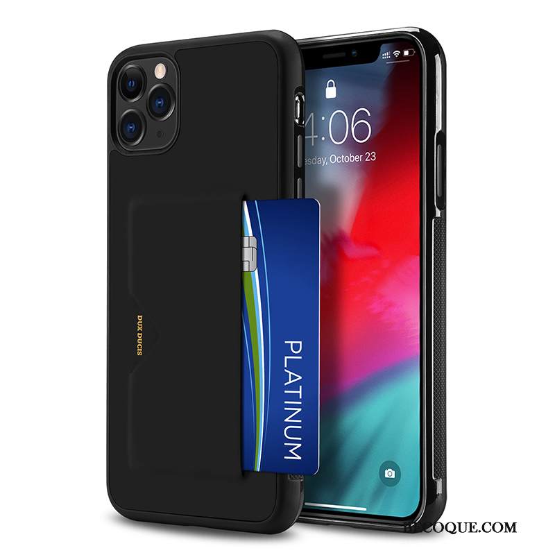 Kuori iPhone 11 Pro Max Laukut Kortti Puhelimen Kuoret, Kotelo iPhone 11 Pro Max Nahka Musta Murtumaton