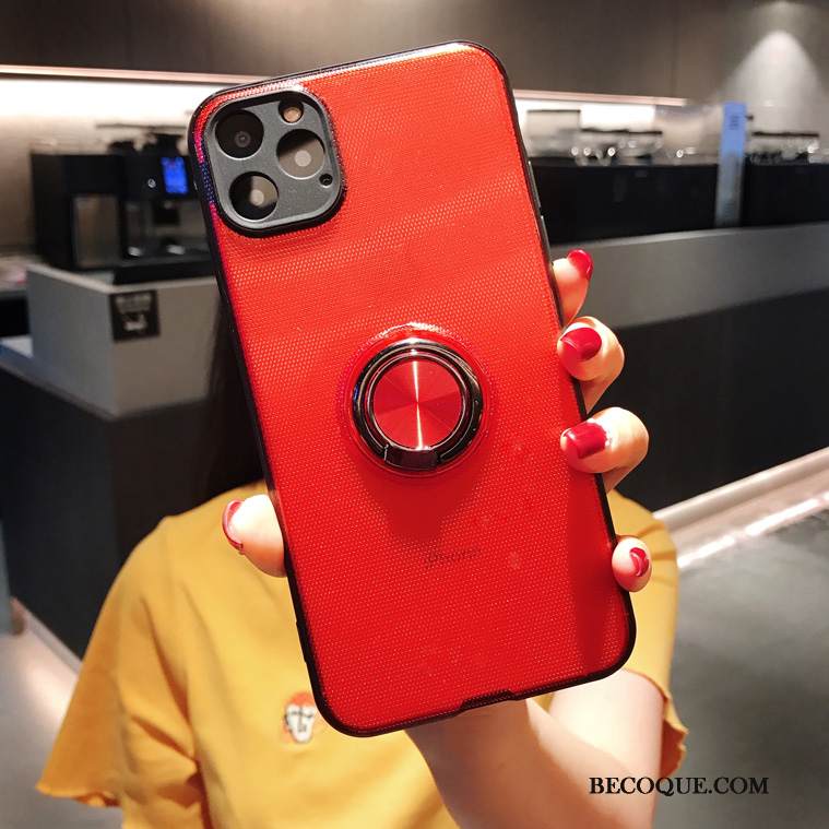 Kuori iPhone 11 Pro Max Laukut Niitti Läpinäkyvä, Kotelo iPhone 11 Pro Max Tuki Rengas Pesty Suede