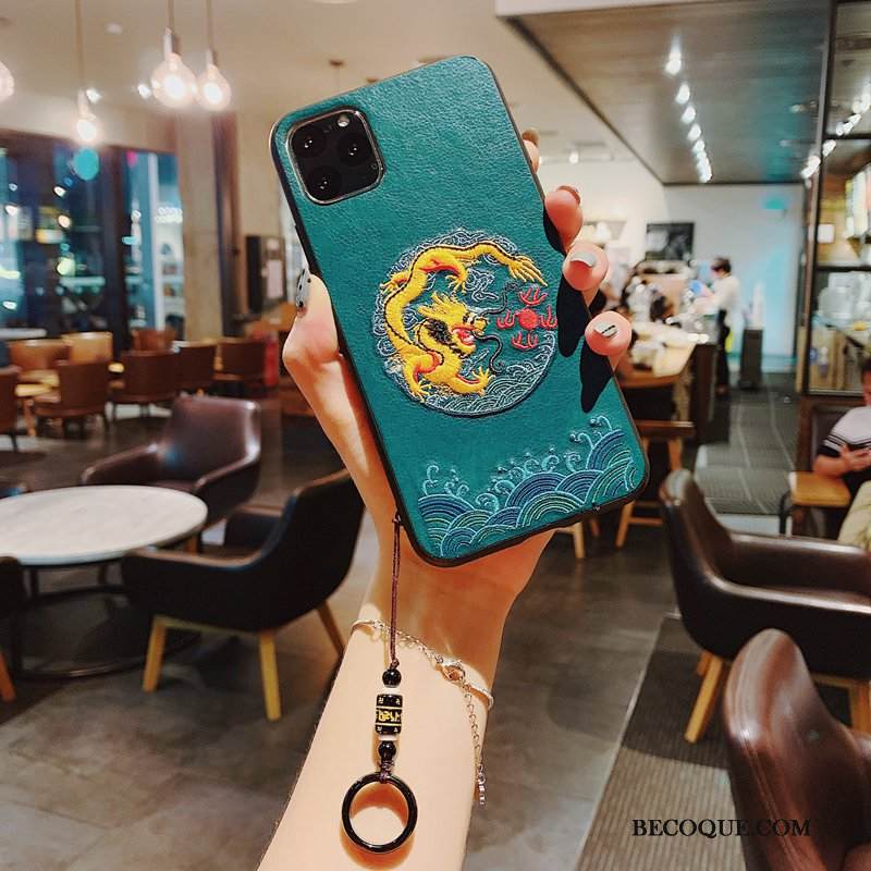 Kuori iPhone 11 Pro Max Nahka Puhelimen Kuoret Rakastunut, Kotelo iPhone 11 Pro Max Pehmeä Neste Kiinalainen Tyyli Kukkakuvio