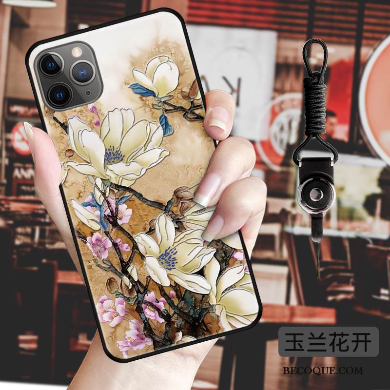 Kuori iPhone 11 Pro Max Pehmeä Neste Puhelimen Kuoret Trendi, Kotelo iPhone 11 Pro Max Vuosikerta Kukka Sininen