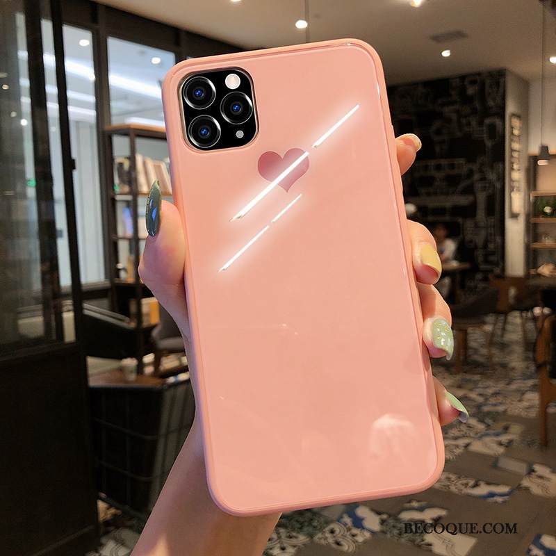 Kuori iPhone 11 Pro Max Silikoni Net Red Yksinkertainen, Kotelo iPhone 11 Pro Max Laukut Jauhe Lasi