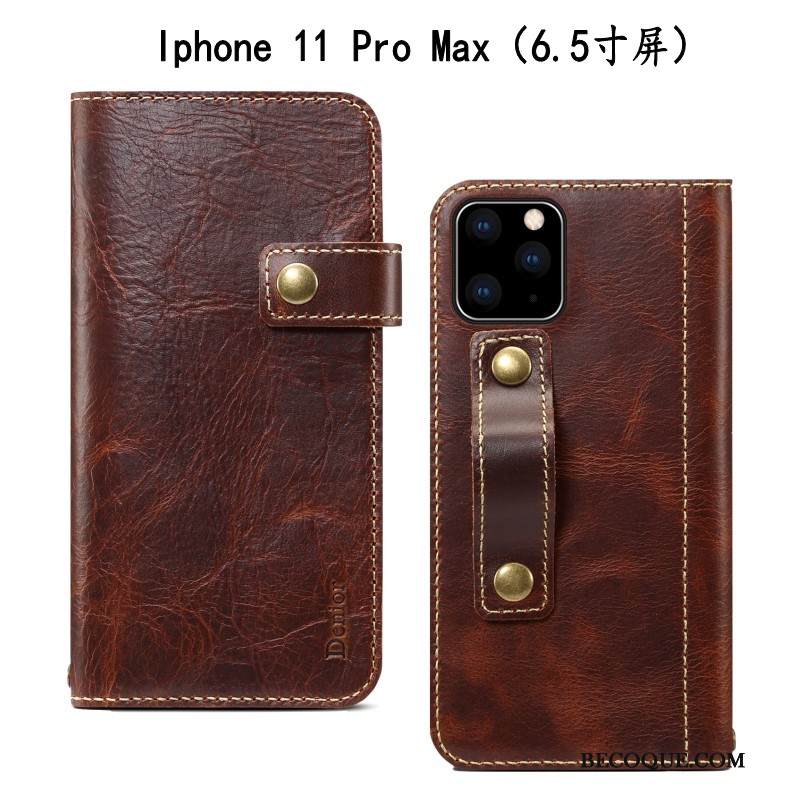 Kuori iPhone 11 Pro Max Suojaus Lehmä Murtumaton, Kotelo iPhone 11 Pro Max Nahka Punainen Puhelimen Kuoret
