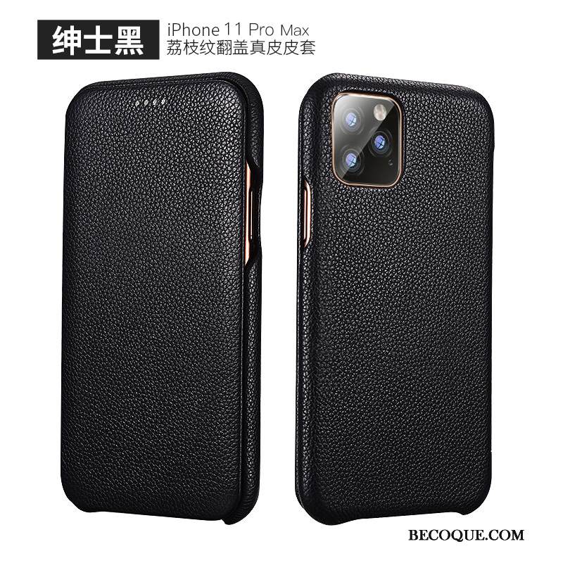 Kuori iPhone 11 Pro Max Suojaus Puhelimen Kuoret Liiketoiminta, Kotelo iPhone 11 Pro Max Nahka Uusi Musta