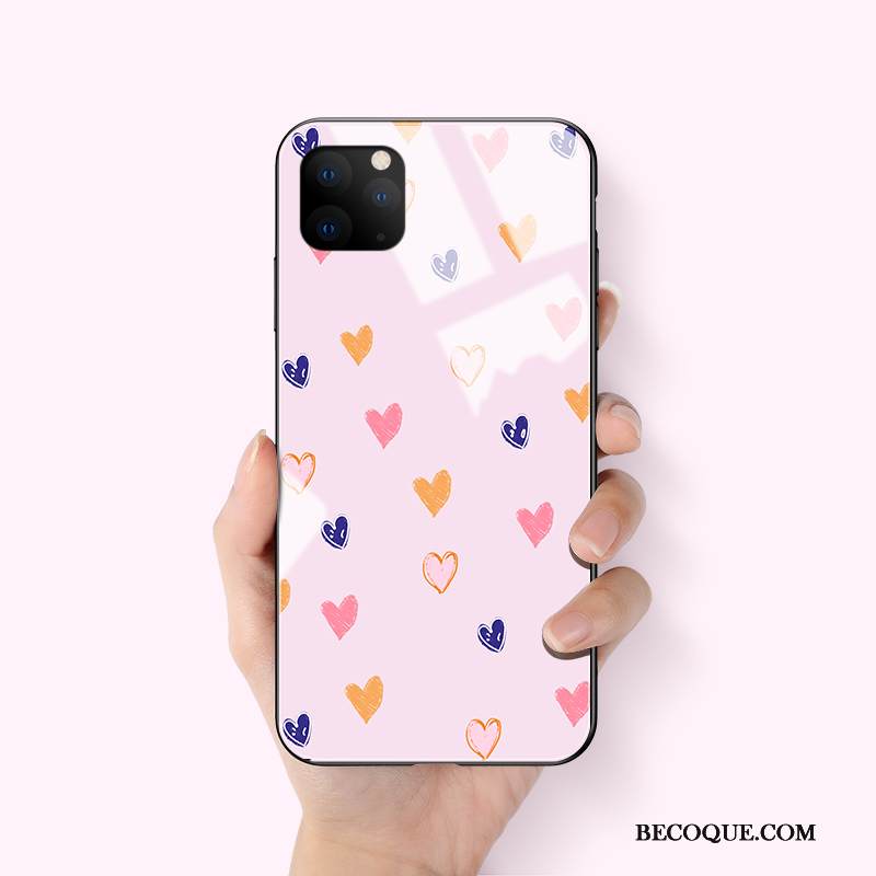 Kuori iPhone 11 Pro Max Suojaus Rakkaus Lasi, Kotelo iPhone 11 Pro Max Pehmeä Neste Ripustettavat Koristeet Puhelimen Kuoret