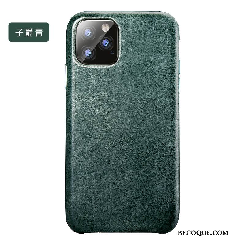 Kuori iPhone 11 Pro Nahka Vihreä Murtumaton, Kotelo iPhone 11 Pro Suojaus Persoonallisuus Lehmä