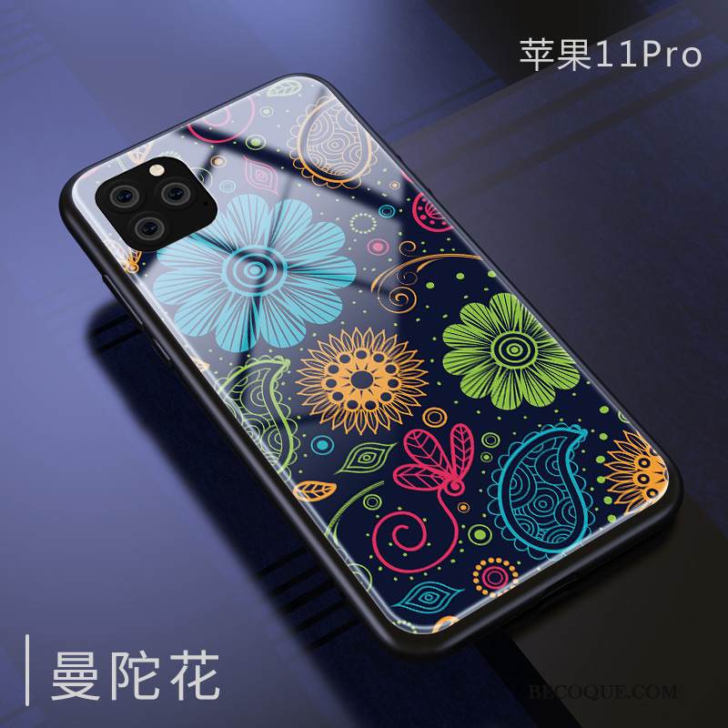 Kuori iPhone 11 Pro Suojaus Net Red Puhelimen Kuoret, Kotelo iPhone 11 Pro Laukut Tide-brändi Lasi